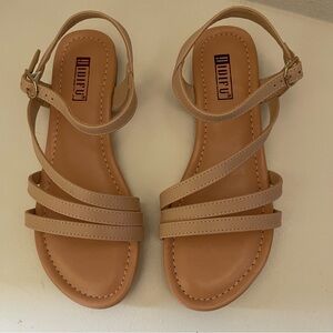 IDIFU Women's Nude Strappy Sandals Size 6
